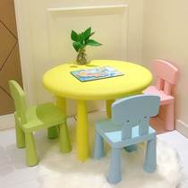Anti-slip chair stool plastic kindergarten table and chairs in house with toy table and chairs for children writing and drawing and chairs