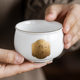 Ice type jade porcelain gold inlaid jade exquisite cup master cup tea cup single large ceramic tea set personal tea cup