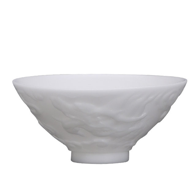 High-end mutton-fat jade porcelain bamboo hat cup, personal master cup, single cup, Dehua white porcelain Kung Fu tea cup, ceramic tea cup