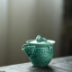 Jingdezhen kiln turned matte green glaze open piece goldfish and toad cover bowl easy-to-make pot hand-caught pot cover cup tea set