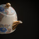 Enamel filigree silver one pot two cups Kung Fu tea set household ceramic tea water separation teapot small single pot