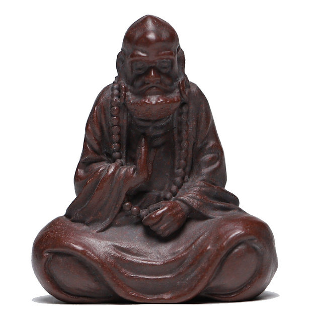 Handmade purple sand tea pet ornaments, Zen-like Bodhidharma Buddha statues, high-quality tea sets, tea toys, desktop decoration, tea accessories