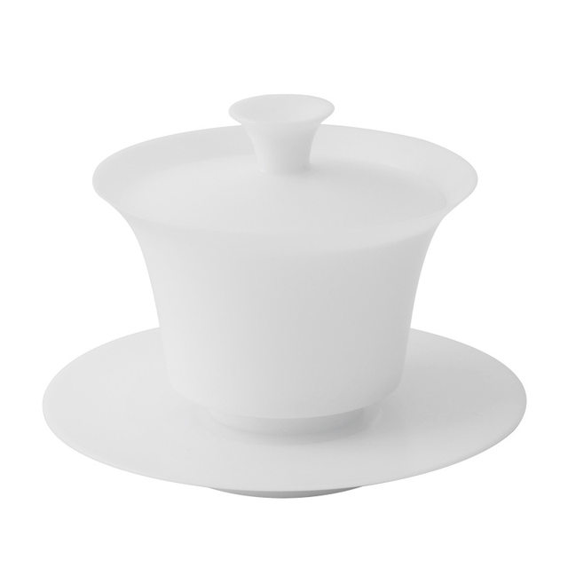 1mm ultra-thin tire three-cup Dehua white porcelain plain-fired single high-end tea set tea bowl with lid