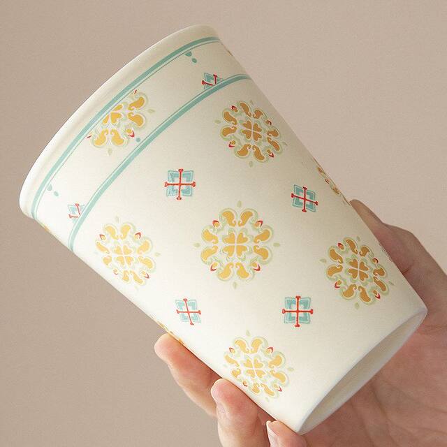 Ding Kiln Hongbao Elephant Flower Ceramic Tea Cup Home Retro Coke Cup Personal Couple Water Cup Office Drinking Cup