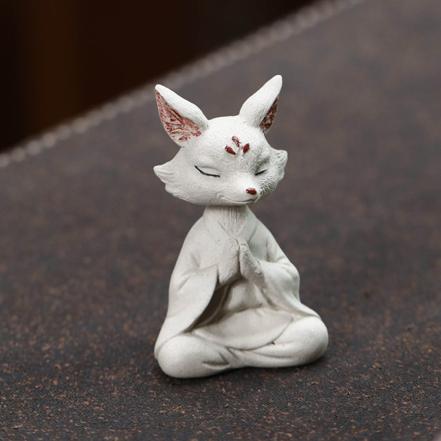 Handmade purple sand tea pet little fox fairy creative fox ornaments tea ceremony tea tray decorations fine tea set tea play