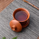 All pure handmade purple clay high-end three-cai bowl teacup single high-end tea bowl with lid and non-hot Kung Fu tea set