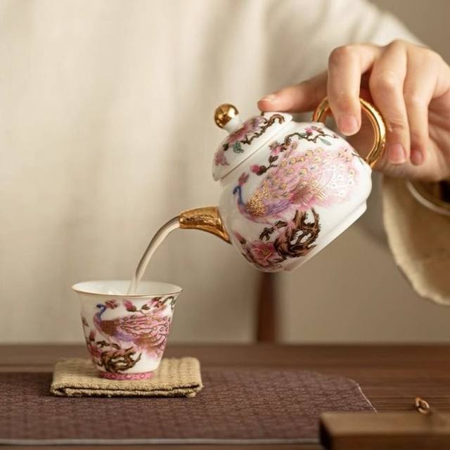 Enamel filigree silver high-end teapot teacup household special utensils for making tea Kungfu tea set 2026 new style