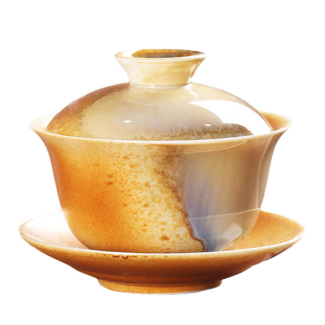 Chai-fired ceramic kung fu tea set cover bowl