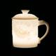 Guo Zhibao ice office cup Chinese white ceramic water cup personal large tea cup with lid tea set embossed cup mark