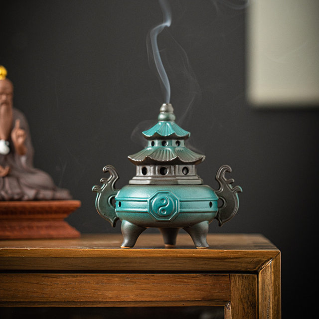Taishang Laojun alchemy furnace Zen Tai Chi Bagua plate incense burner home indoor incense sandalwood agarwood ceramic aromatherapy