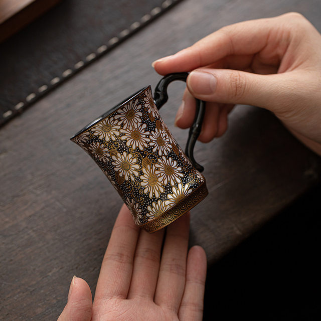 High-end ceramic silver daisy master tea cup single cup for men and women, personal high-end tea drinking cup