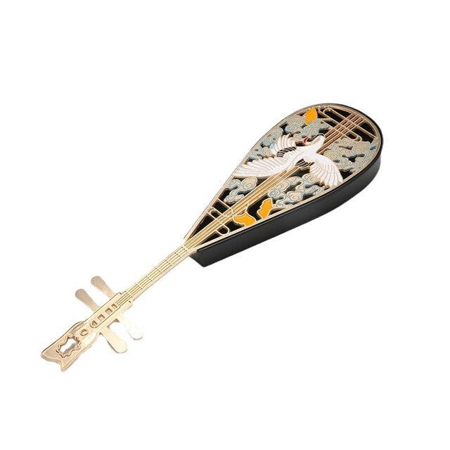 Handmade enamel pipa string incense plate incense burner home indoor incense sandalwood agarwood incense box creative tea ceremony small ornaments