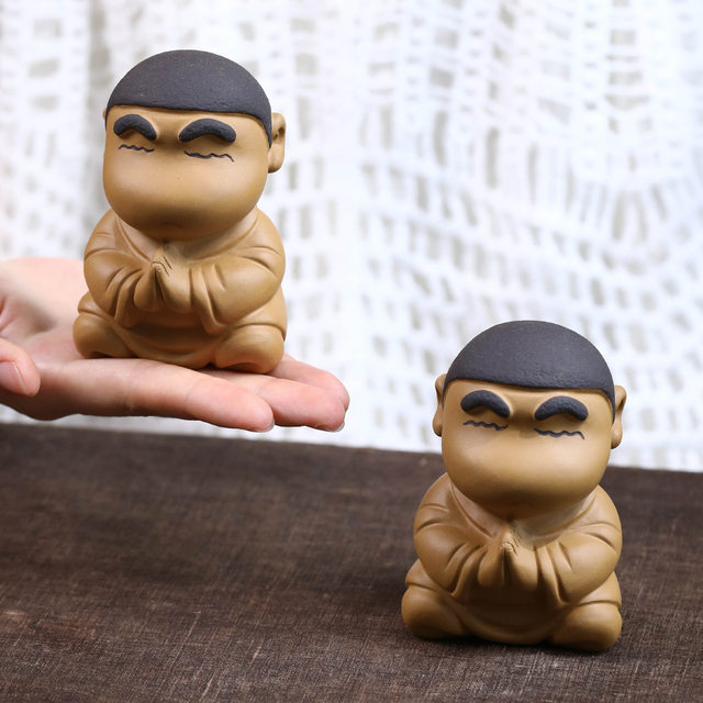 Zisha Tea Pet Crayon Shin-chan Same Style Ornament Handmade Buddha Tea Play Can Be Adorable Tea Ceremony Tea Table Tea Set Accessories
