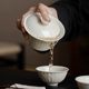 Ding kiln white high-end ceramic three-capacity bowl tea cup set white porcelain Kung Fu tea set large bubble tea bowl single non-hot