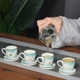 Hand-painted lotus master cup single cup with handle Kung Fu tea set 6 ceramic small tea cups for men and women at home
