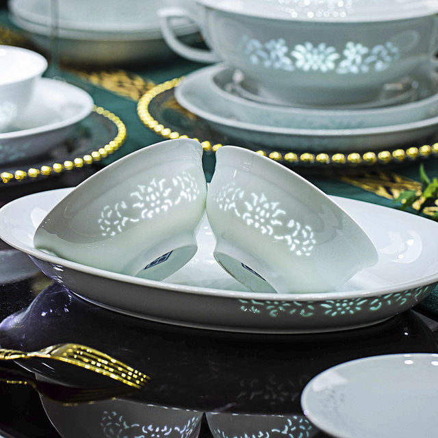 Jingdezhen Linglong Ceramic Bowls, Dishes, Tableware Sets for Home High-end Household Relocation and High-Looking 2026 New Style