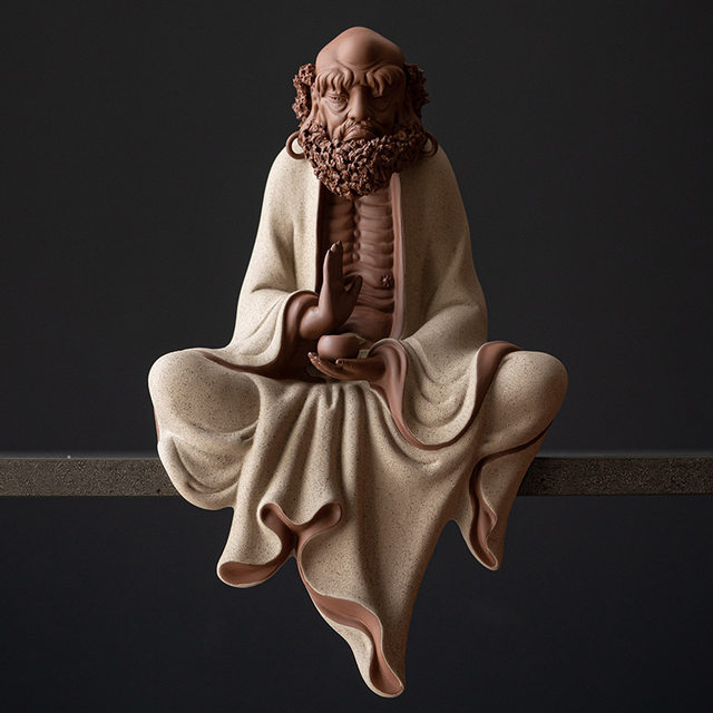 Chinese Zen style Bodhidharma sitting statue creative ornaments home living room entrance office study ceramic decoration