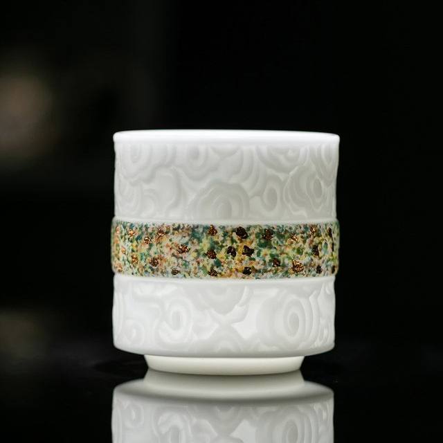 Ice jade porcelain ore Danxia rock color master cup high-end personal tea tasting small single cup ceramic kung fu tea cup