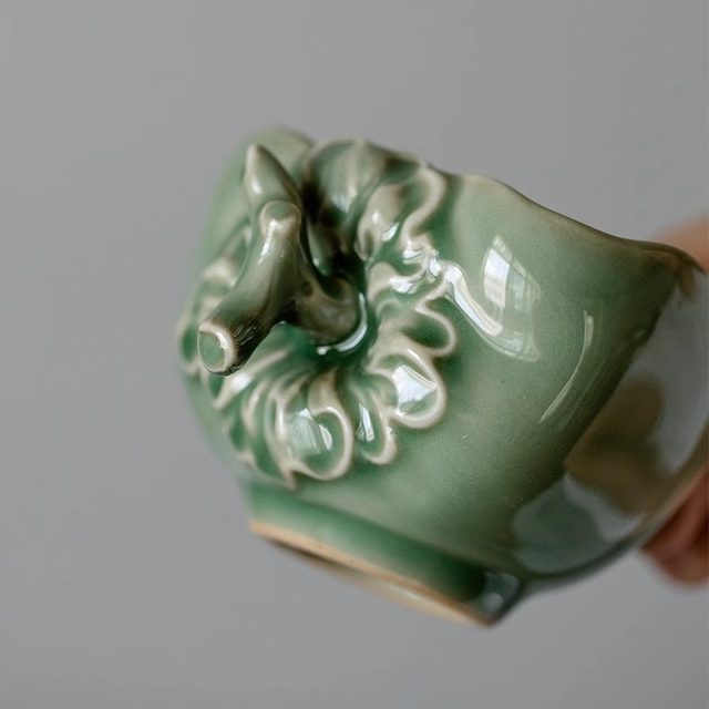 Yue kiln celadon everything goes well master cup ceramic single cup high-end household goods tea smelling lady exquisite small tea cup