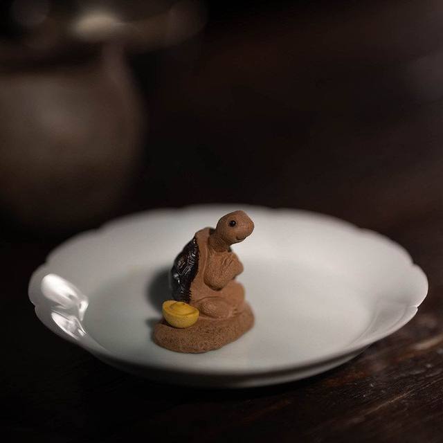 Purple sand tea pet turtle handmade creative tea ceremony accessories tea table tea play ceramic purple sand boutique fortune string incense insert