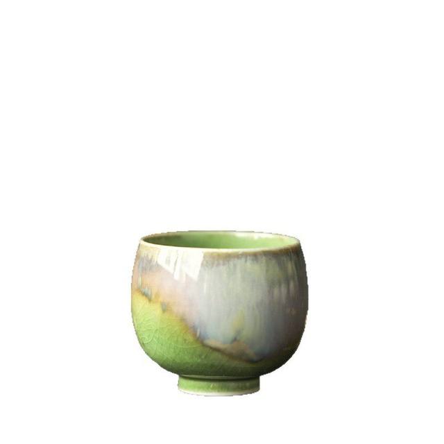 Jingdezhen kiln soda-fired Qingshan Dai tea set pure handmade ceramic tea cup Jingdezhen high temperature color glaze tea