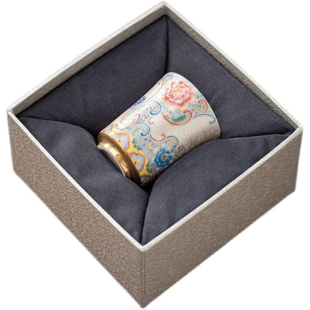 Palace style sterling silver cloisonné enamel master cup