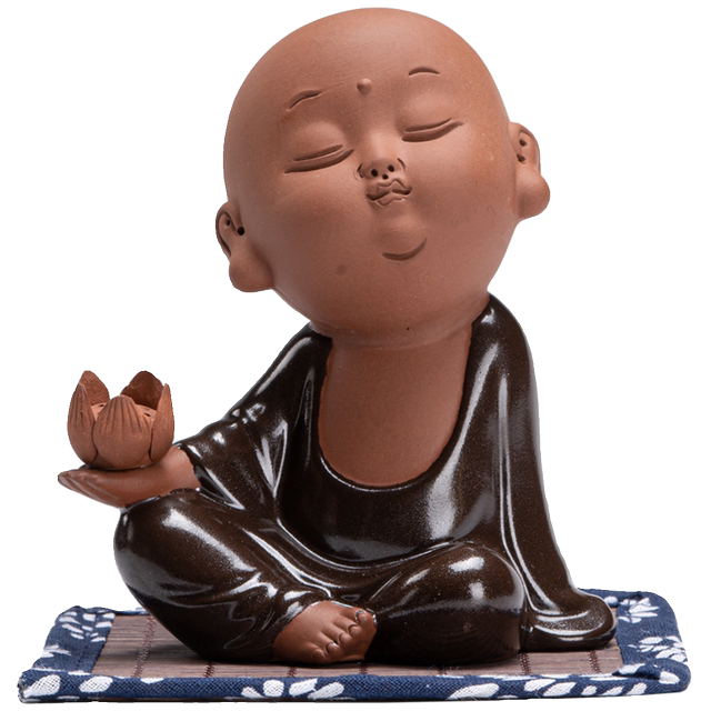 Chinese purple sand monk ornaments Zen home living room desktop decorations tea ceremony aromatherapy stove incense stick incense holder
