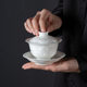 High-end crystal glaze ice flower Kung Fu tea set teapot cover bowl teacup set high-end household ceramic tea drinking teapot