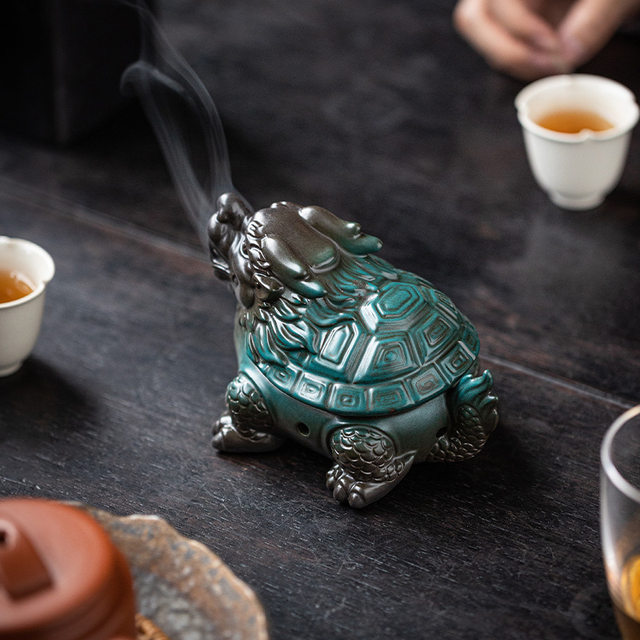 Dragon turtle ceramic plate incense burner agarwood aromatherapy burner