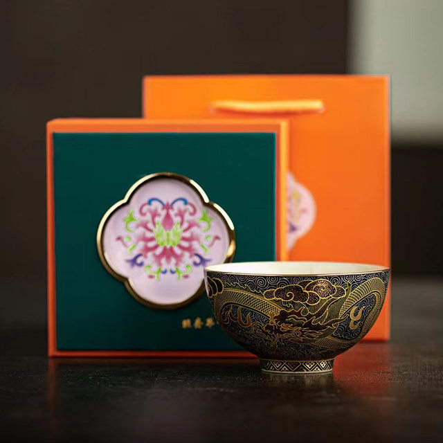 Longteng Sihai Tea Cup Master Cup Single Cup Ceramic Kung Fu Tea Set Small Tea Cup Tea Bowl Drinking Tea Personal Use