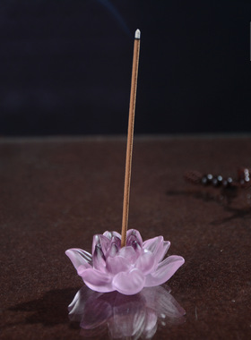 中式禅意琉璃莲花荷花线香小香插底座家用香薰炉茶道熏香装饰摆件