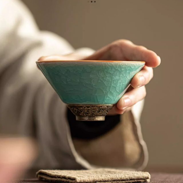 Rijin Doujin Men's and Women's Wealth-gathering Doula Master Cup Single Cup Personal Tea Drinking High-end Ceramic Tea Cup