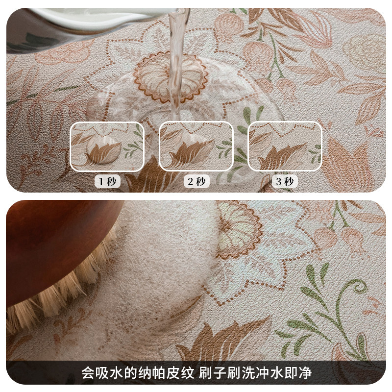卡莉亚法式复古厨房防滑吸油吸水防滑地垫可擦免洗脚垫浪漫高级感,淘宝优惠券,粉丝福利购,淘宝优惠卷