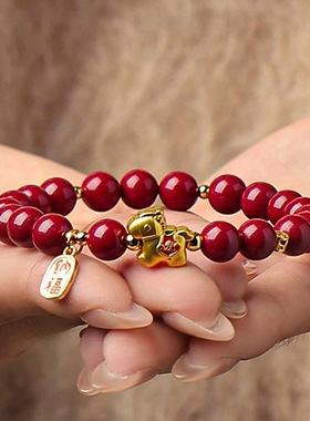 2026马年本命年红朱砂手串女款生肖马红色手链护身符手饰女士礼物