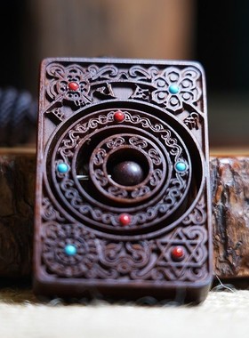 天然雷击木时来运转令牌枣木平安牌纯手工雕刻件无事牌