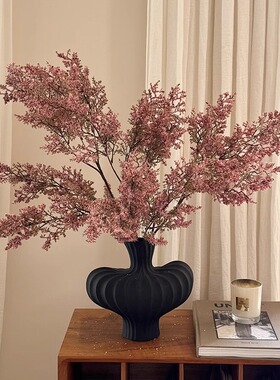 油画雾凇仿真绿植侘寂风桌面摆件