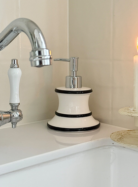 法式中古风浴室洗漱套装卫生间收腰分装刷牙杯漱口杯陶瓷托盘套件