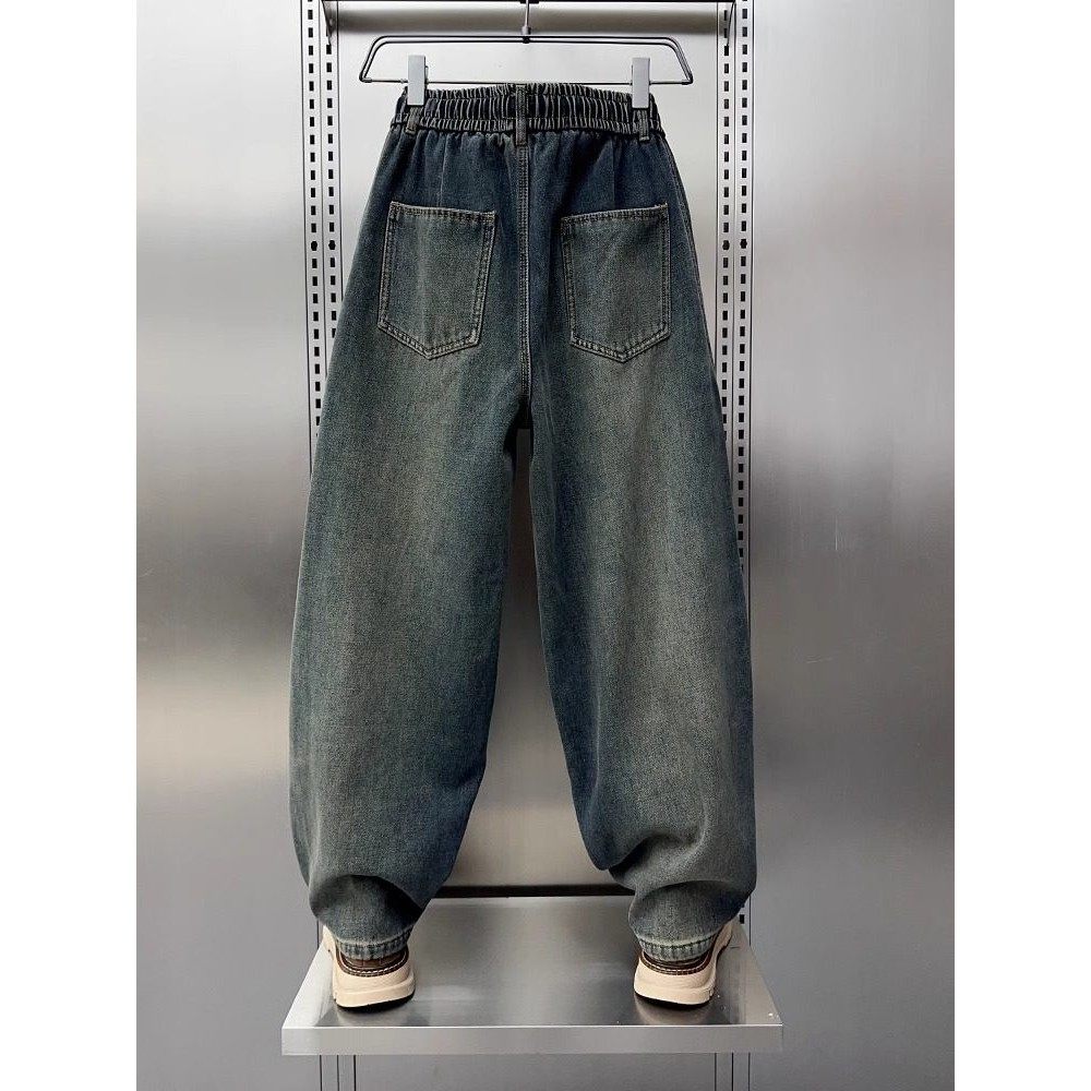 秋冬男士阔腿牛仔裤新潮流覆古弯刀老爹裤羊毛衬里直筒休闲裤,淘宝优惠券,粉丝福利购,淘宝优惠卷