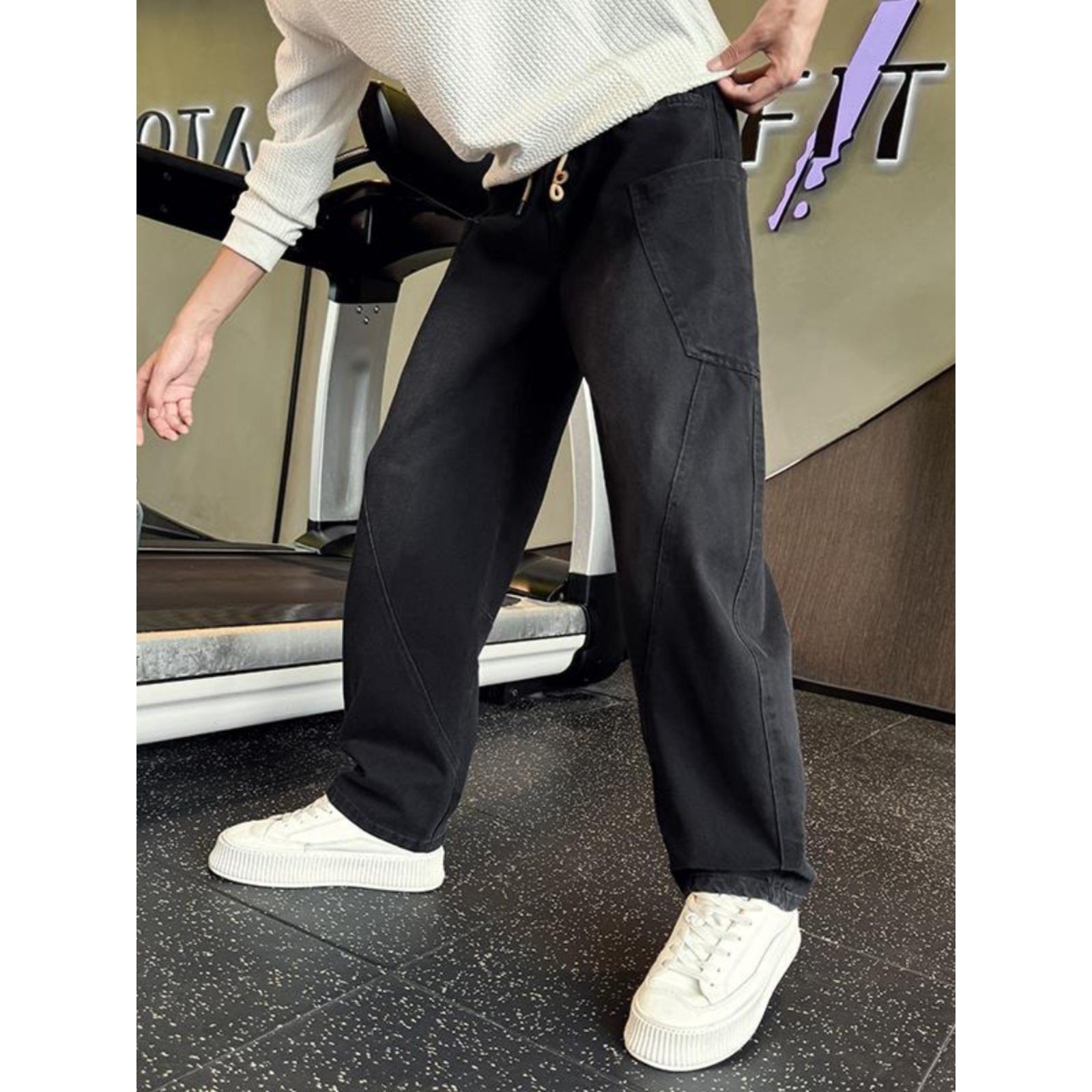 弯刀牛仔裤男士春，秋，冬美国时尚重洗工装裤帅气宽松阔腿休闲裤,淘宝优惠券,粉丝福利购,淘宝优惠卷