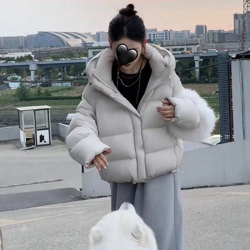 韩系短款羽绒服女2025年冬季新款小个子加厚宽松面包服连帽外套,淘宝优惠券,粉丝福利购,淘宝优惠卷