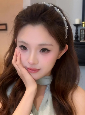 珍珠花朵带齿～立体小花发箍