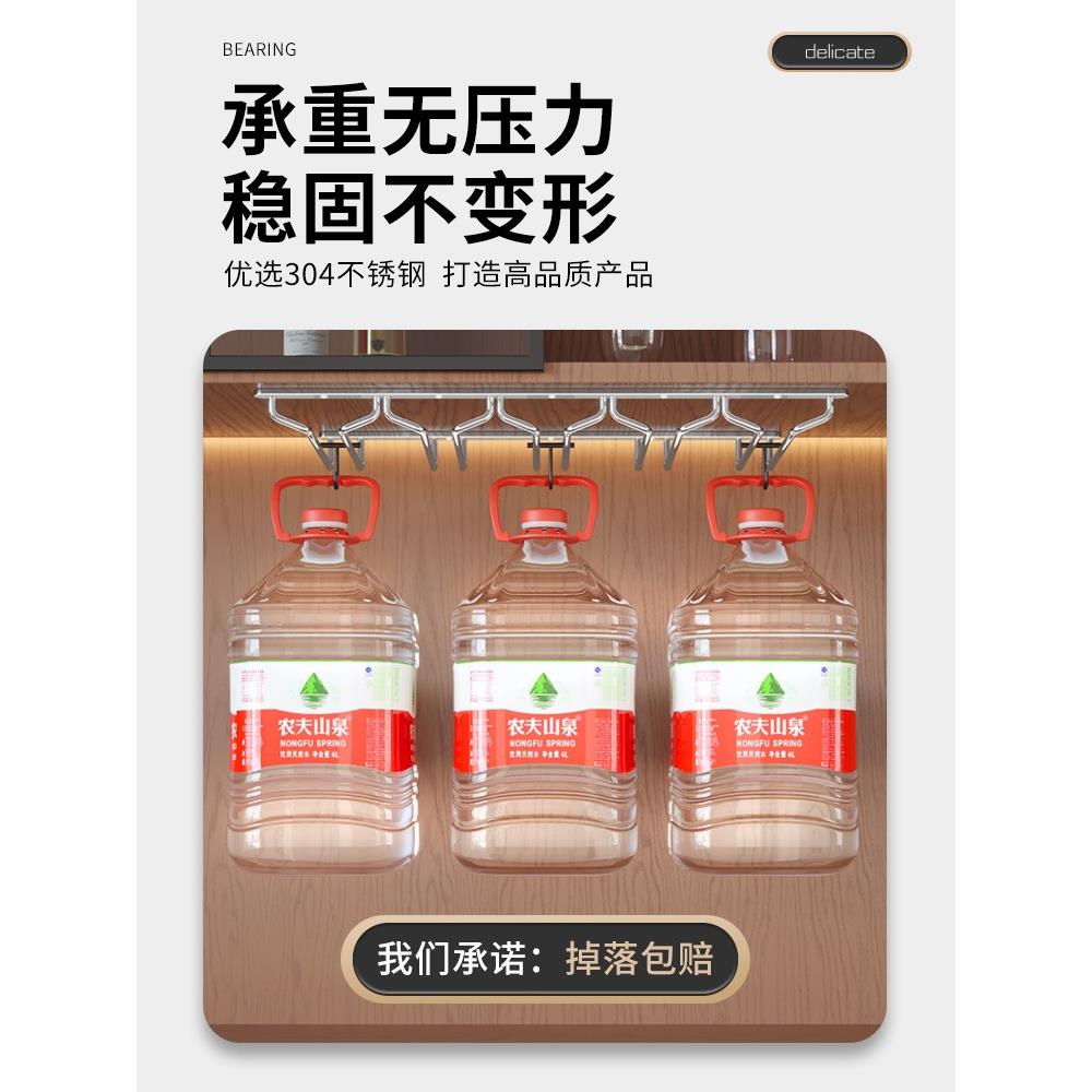 经典橱柜客厅收纳倒挂可定制红酒杯架欧式红洒杯架悬挂式家用4槽-图3