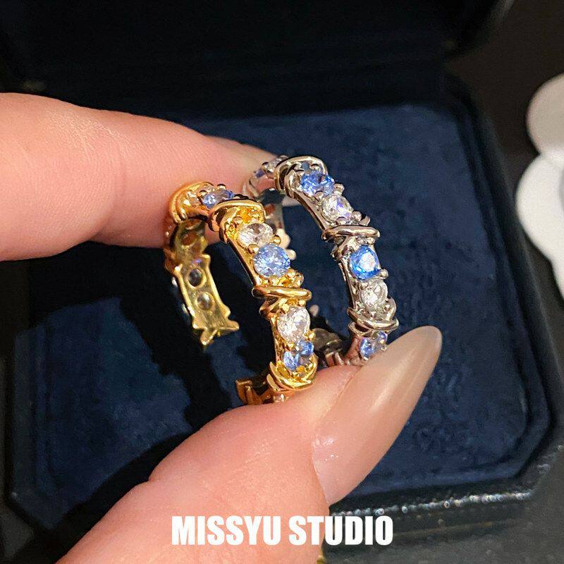 Zircon has a high-end feel! Open ring, light and luxurious hand jewelry
