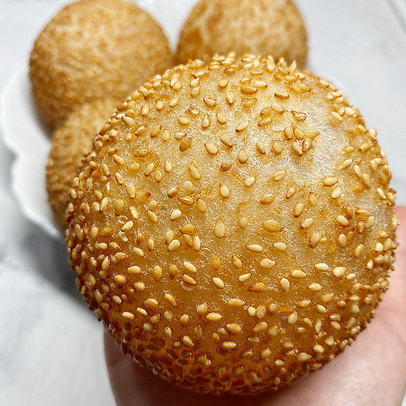 豆沙馅芝麻球油炸食品速冻半成品糯米小麻球批发下午茶小点心袋装,淘宝优惠券,粉丝福利购,淘宝优惠卷