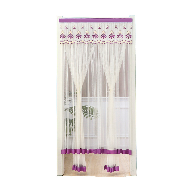 夏季蕾丝门帘免打孔双层防蚊双层纱帘卧室厨房长门帘隔断帘半帘新,淘宝优惠券,粉丝福利购,淘宝优惠卷