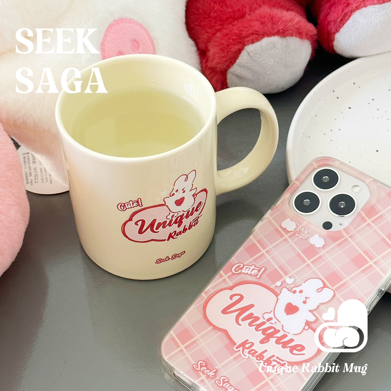 SEEKSAGA原创兔年卡通兔子陶瓷马克杯创意水杯家用简约杯子设计感 - 图1