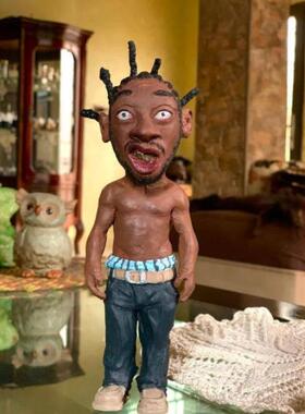 拳击手传奇人物形象雕塑泰森人物模型树脂工艺品小摆件桌面摆件