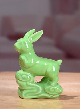 绿色大小陶瓷鼠牛生肖生肖兔、龙、蛇、马、风水、羊、狗、猪、猴