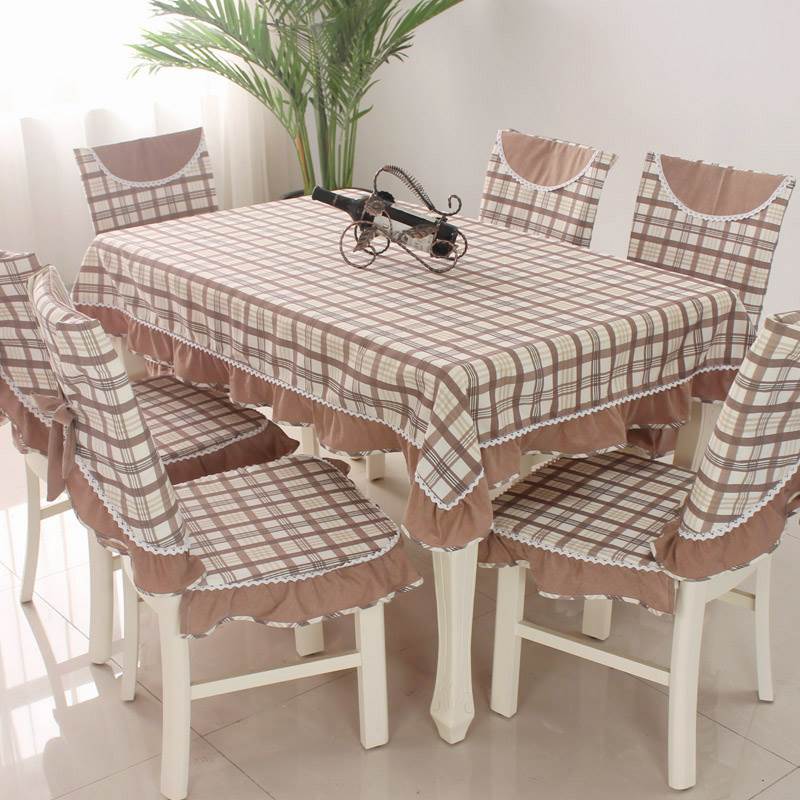 茶几桌布布艺长方形台布现代防水餐桌布椅垫餐椅套装家用椅子套罩-图2