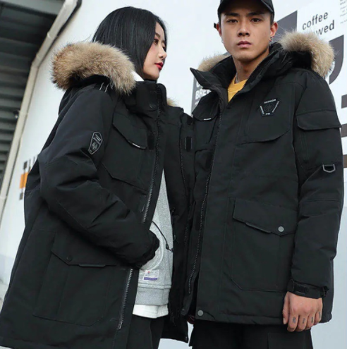 YY新款羽绒服冬季男士中长款情侣户外